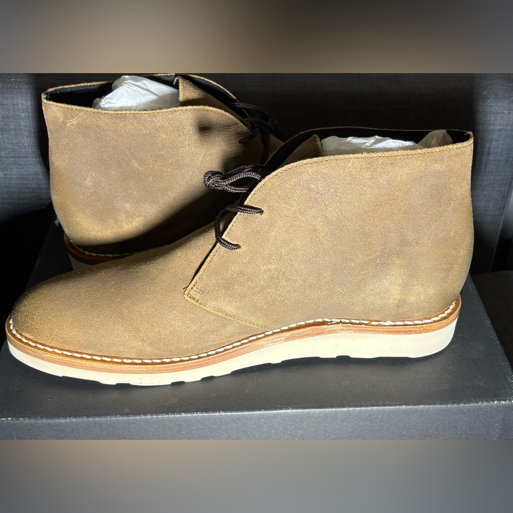 NWT Thursday Boot Company Scouts, Tan Suede Chukka Boots with Brown Laces - Picture 13 of 16